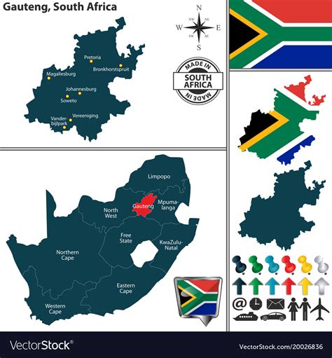 johannesburg south africa map vector
